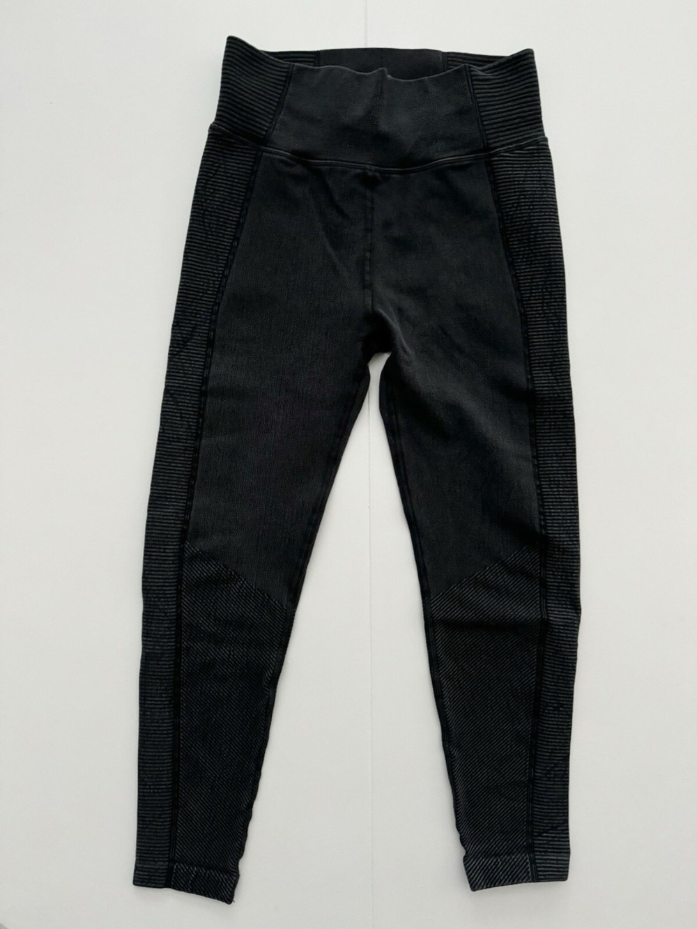 Aerie Offline Black Moto Style Thick 7/8 Athletic gym workout Leggings Sz Small